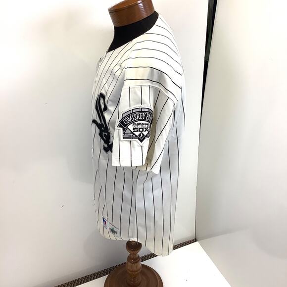 Vtg Russell Diamond Collection Pinstripe Chicago White Sox Jersey Mens 44 L USA - Picture 2 of 8
